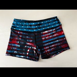 “I am Becoming” Patriotic Print Spandex Shorts